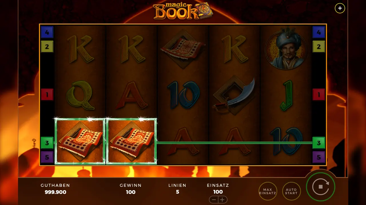 Magic Book Walzen mit Symbolen und Einsatzanzeige
